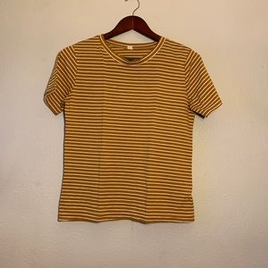 Mustard Top w/ Stripes
